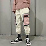 Pink Graphic Printed Cargo Harem Pants