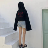 Gothic Cropped Kpop Hoodie