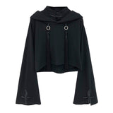 Gothic Cropped Kpop Hoodie