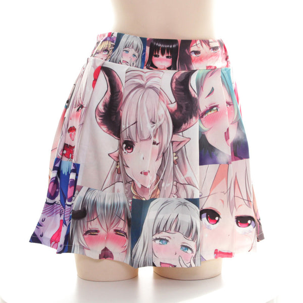 Anime High Waisted Pleated Skirt