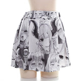 Anime High Waisted Pleated Skirt