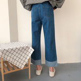 Denim Embroidery Kpop Wide Leg Pants