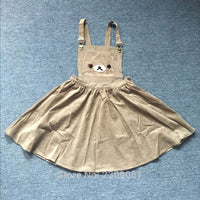 Rilakkuma Bear Embroidery Overall Anime Dress