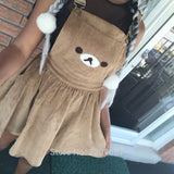 Rilakkuma Bear Embroidery Overall Anime Dress