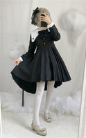 Gothic Lolita Vintage Long Sleeve Pleated Dress