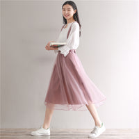 Mori Girl Pink Suspender Lolita Skirt