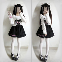 Black Bunny Lolita Long Sleeve Dress