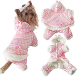 Warm Poka Dot Jacket For Dogs