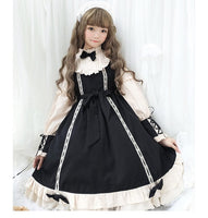 Red Lolita Baby Doll Vintage Long Sleeve Dress