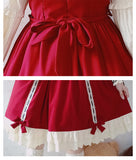 Red Lolita Baby Doll Vintage Long Sleeve Dress