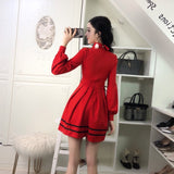 Heart Cutout Red Baby Doll Dress