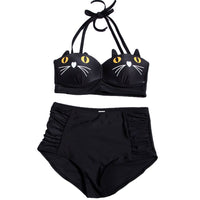 Kawaii Push-up Black Cat Bikini