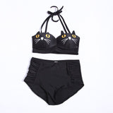 Kawaii Push-up Black Cat Bikini