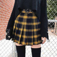 Plaid High Waist Mini Skirt