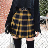 Plaid High Waist Mini Skirt