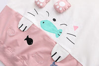 Pink Kitty Cat Printed Hoodie With Ears