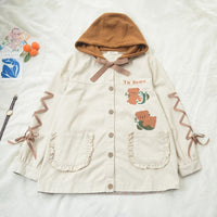 Mori Girl Ruffle Hooded Bear Coat