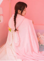 Soft Hooded Pink Bunny Robe