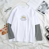 Rainbow Ulzzang Rainbow Stripe Long T-shirt