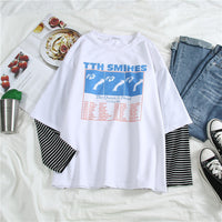 Rainbow Ulzzang Rainbow Stripe Long T-shirt