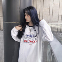 Rainbow Ulzzang Rainbow Stripe Long T-shirt