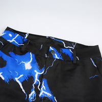 Blue Lightning Print Streetwear Cargo Pants