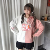 Bunny Ear Pink Anime Hoodie