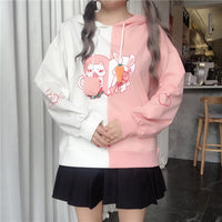 Bunny Ear Pink Anime Hoodie