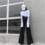 High Waist Wide Leg Gothic Trousers