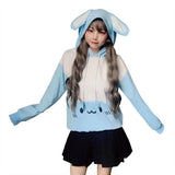 Blue Bunny Hoodie Pullover Sweater