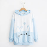 Blue Bunny Hoodie Pullover Sweater