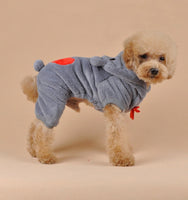 Teddy Bear Heart Fleece Onsie For Small Dogs