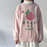 Pink Embroidery Knitted Sweater