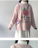 Pink Embroidery Knitted Sweater