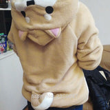 Furry Dog With Ears And Pouch Hoodie