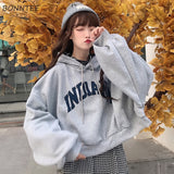 Oversized Letter Print Hoodie