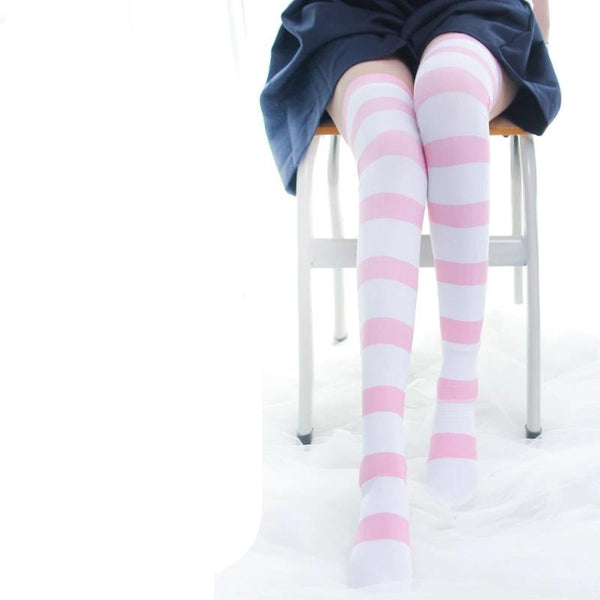 Paw Print Thigh High Socks