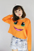 Pokimon Anime Crop Top Pullover