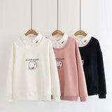 Preppy Loose Pullover With Collar