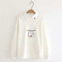 Preppy Loose Pullover With Collar