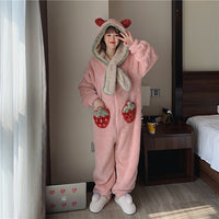 Strawberry Pocket Jumpsuit Pajamas