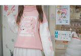 Pink Bunny Turtleneck Pullover