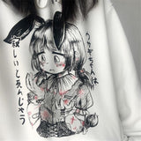 Rabbit Girl Anime Print Hoodie