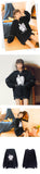 Gothic Anime Rabbit Printed Long Hoodie