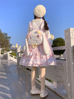 Pink Lolita Dress With Ruffles and Cat Print