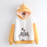 Yellow Hamster Hoodie With Ears