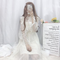 Pink Lolita Mesh Ruffle Tulle Long Sleeve Princess Dress