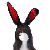 Black Bunny Ears Furry Headband