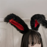 Black Bunny Ears Furry Headband