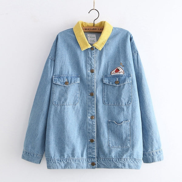 Vintage Denim Embroidery Jacket